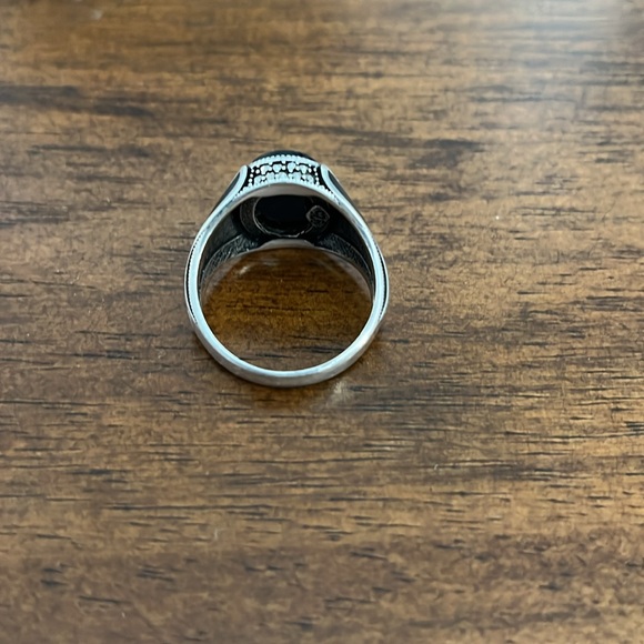 Ring men’s black onyx handmade size 10 new 925 - Picture 3 of 6